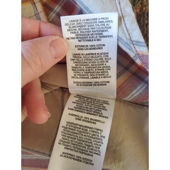 Columbia Shirt Men's Size XXL 2X Button Up Long Sleeve Beige rust Color Cotton - Picture 7 of 10